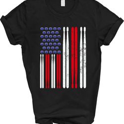 drummer sticks t-shirt, drummer gift, drum sticks flag tee, gift for drummer, rock music shirt, drum sweater, drummer sh