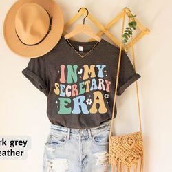 in my secretary era t-shirt, secretary shirt, cute secretary gift, school secretary shirt, admin shirt gift, school shir
