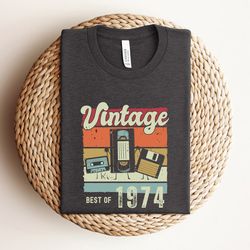 50th birthday shirt, vintage 1974 shirt, 50th birthday gift for women, 50th birthday tee for men, funny fiftieth birthda