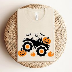 halloween monster truck shirt, boy's halloween shirt, boy's monster truck shirt, truck halloween shirt, toddler hallowee