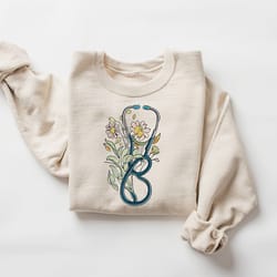 stethoscope sweatshirt, doctor or nurse shirts, women's nursing school hoodie, floral nurse shirt, nurse graduati
