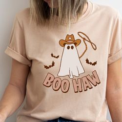 halloween shirt, fall shirt, cowgirl ghost, cute ghost shirt, boo haw ghost tshirt, retro ghost tee, ghost shirt, hallow