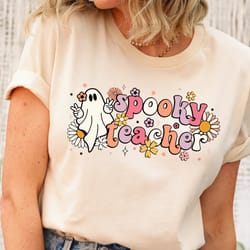 halloween shirts, spooky teacher shirt, teacher shirts, teacher halloween shirts, retro halloween teacher, kindergarten