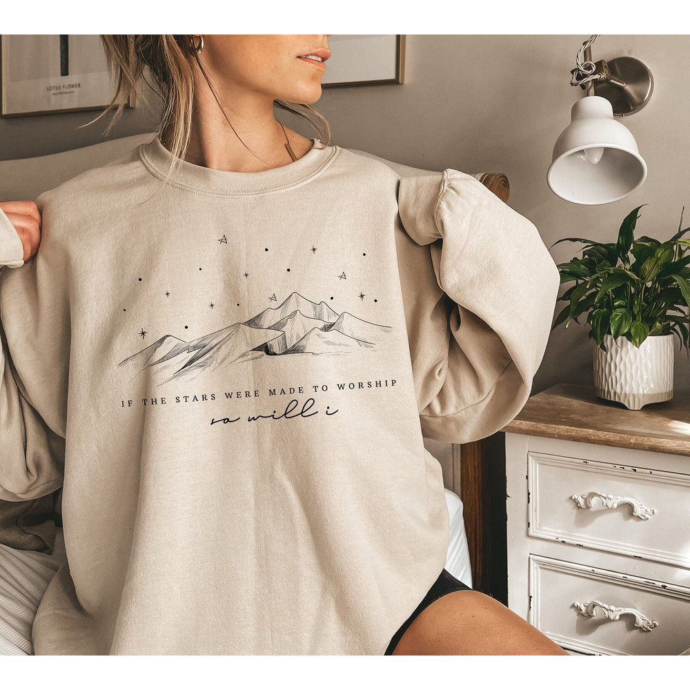 If The Stars Were Made To Worship Shirt, Religious Sweatshirt, Christian Shirts For Women, Bible Verse Shirt, Faith Shirt, Christian Sweater.jpg
