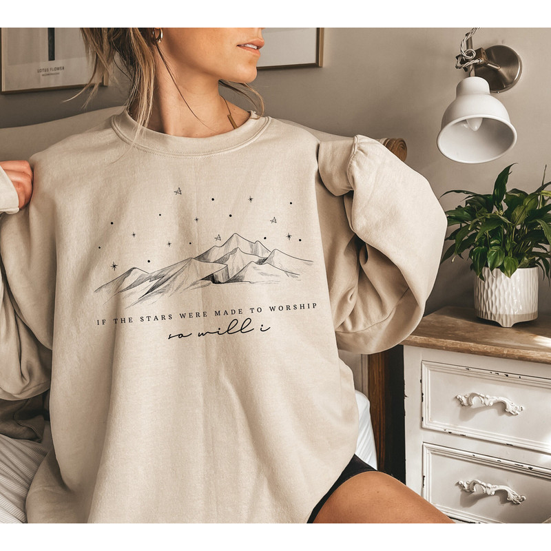 If The Stars Were Made To Worship Shirt, Religious Sweatshirt, Christian Shirts For Women, Bible Verse Shirt, Faith Shirt, Christian Sweater.jpg