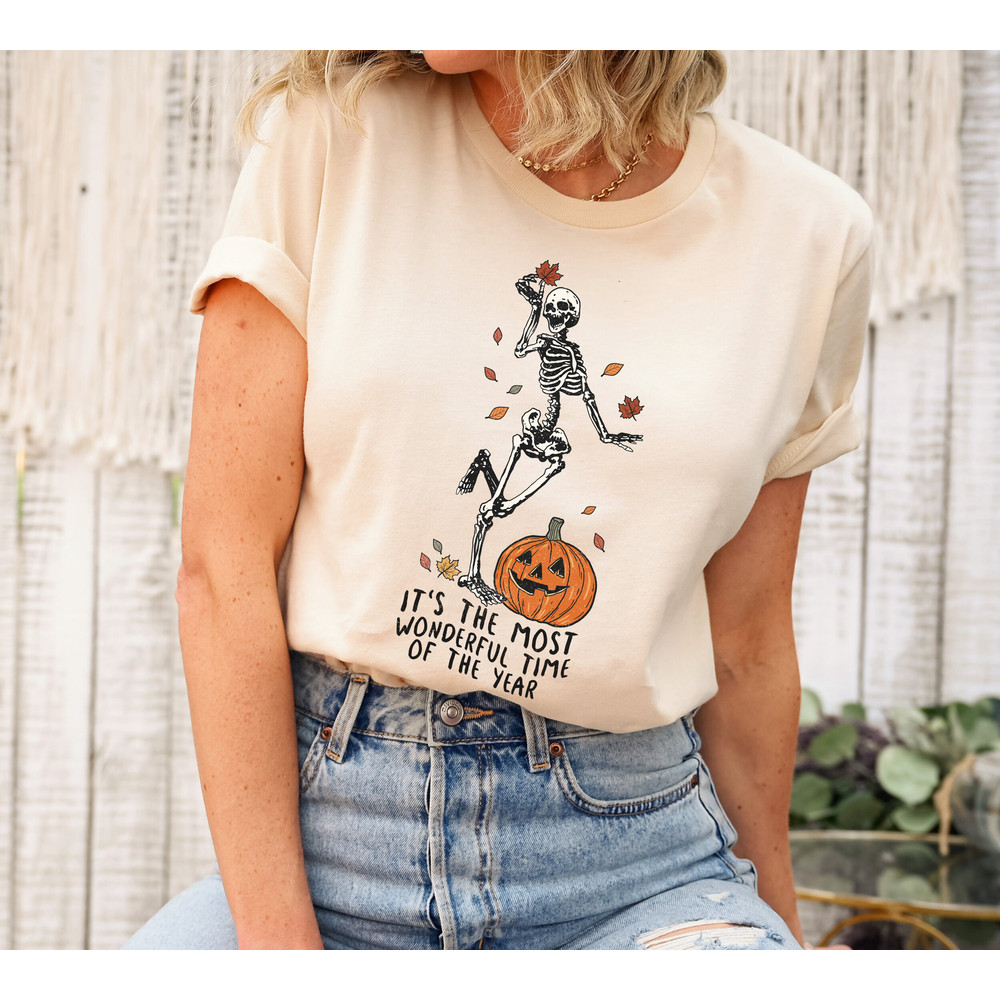 Its The Most Wonderful Time, Halloween Shirt, Witch TShirt, Gift For Halloween, Halloween Skeleton, Skeleton Fall Halloween, Fall Shirt.jpg