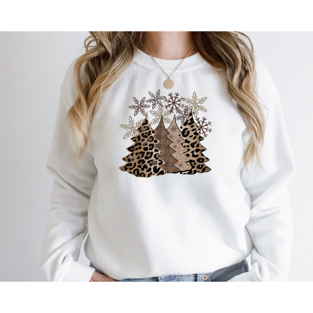 Leopard Christmas Trees Shirt, Merry Christmas Shirt, Christmas Tree Shirt, Leopard T-Shirt, Holiday Shirt, Leopard Print Christmas Shirt.jpg