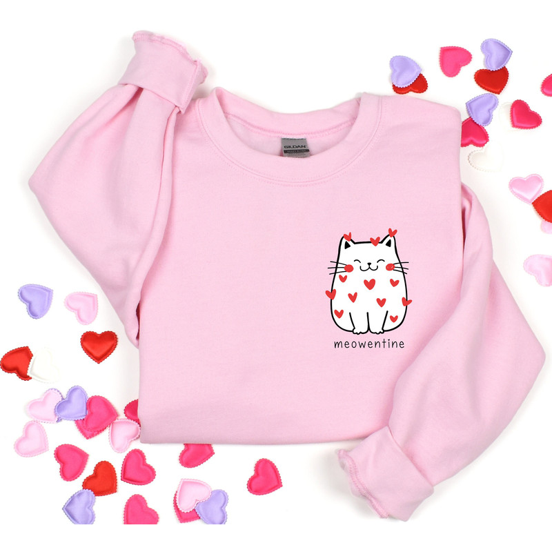 Meowentine Valentine Sweatshirt , Cute Cat Valentine Sweatshirt, Cat Lover Sweatshirt, Funny Valentines Day Shirt, Valentines Day Shirt.jpg
