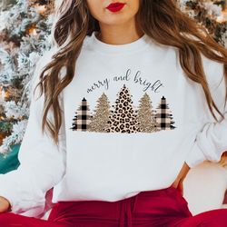 merry and bright sweatshirt, christmas tree sweatshirt, vintage christmas sweater, merry and bright shirt, christmas gif