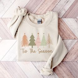merry christmas tree sweatshirt, merry & bright christmas sweatshirt, holiday sweater, tis the season shirt, winter shir