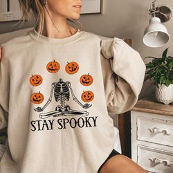 pumpkin halloween sweatshirt, dancing skeleton shirt, skeleton halloween shirt, pumpkin sweatshirt, spooky skeleton shir