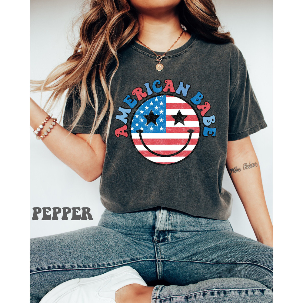 Retro America Shirt Womens, American Babe Shirt, Retro USA Shirt, 4th of July Tee, 4th of July Shirt, Patriotic Shirt, American Babe Tee.jpg