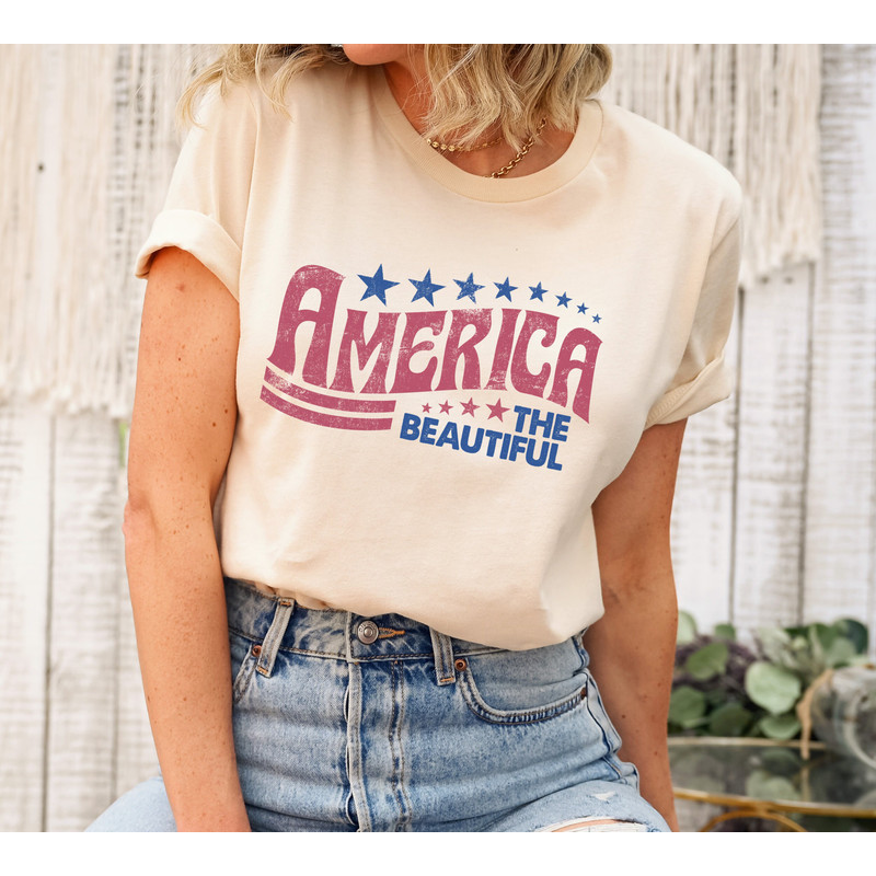 Retro America Shirt, America The Beautiful, 4th Of July Shirt, Fourth Of July, Patriotic USA Gift, USA FL-lag Shirt, Unisex Graphic Tee.jpg