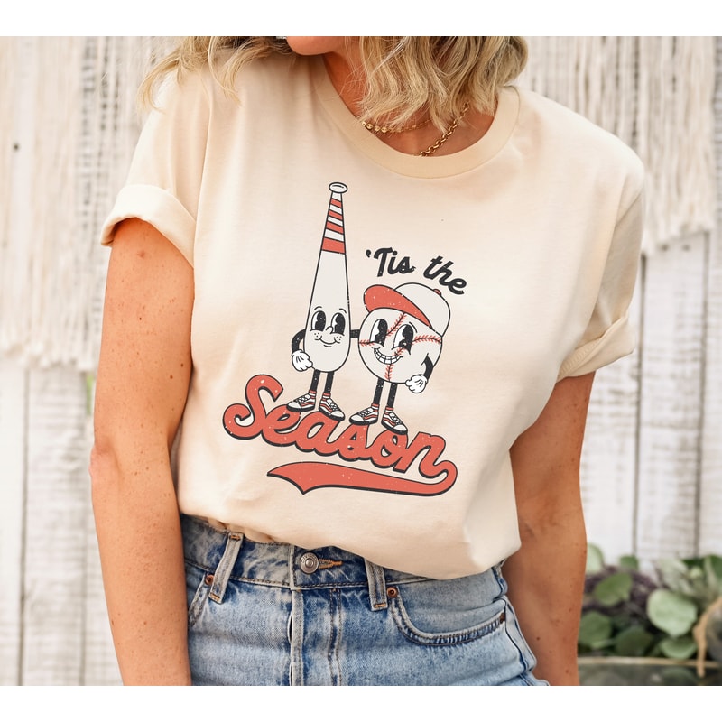 Retro Baseball Season Shirt, 'Tis The Season Shirt, Baseball Shirt, Game Day Shirt, Baseball Game Tee, Ballpark Shirt, Baseball Mom Shirt.jpg