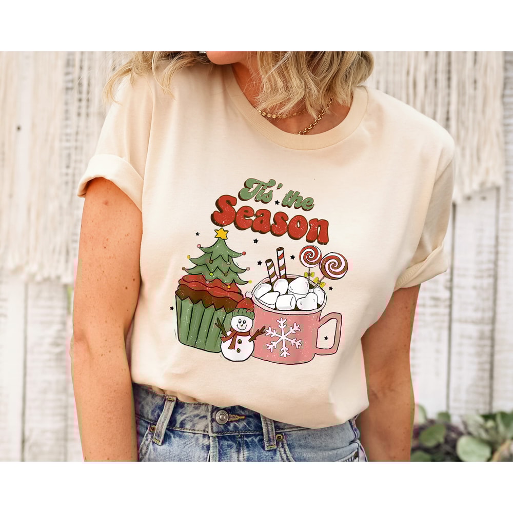 Retro Christmas Shirt, Christmas Coffee Shirt, Cute Christmas Shirt, Vintage Christmas Shirt, Retro Holiday Shirt, Ugly Sweater Shirt.jpg