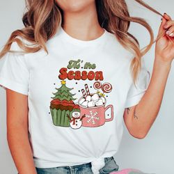 retro christmas shirt, tis the season santa shirt, vintage santa christmas shirt, retro holiday shirt, ugly sweater shir