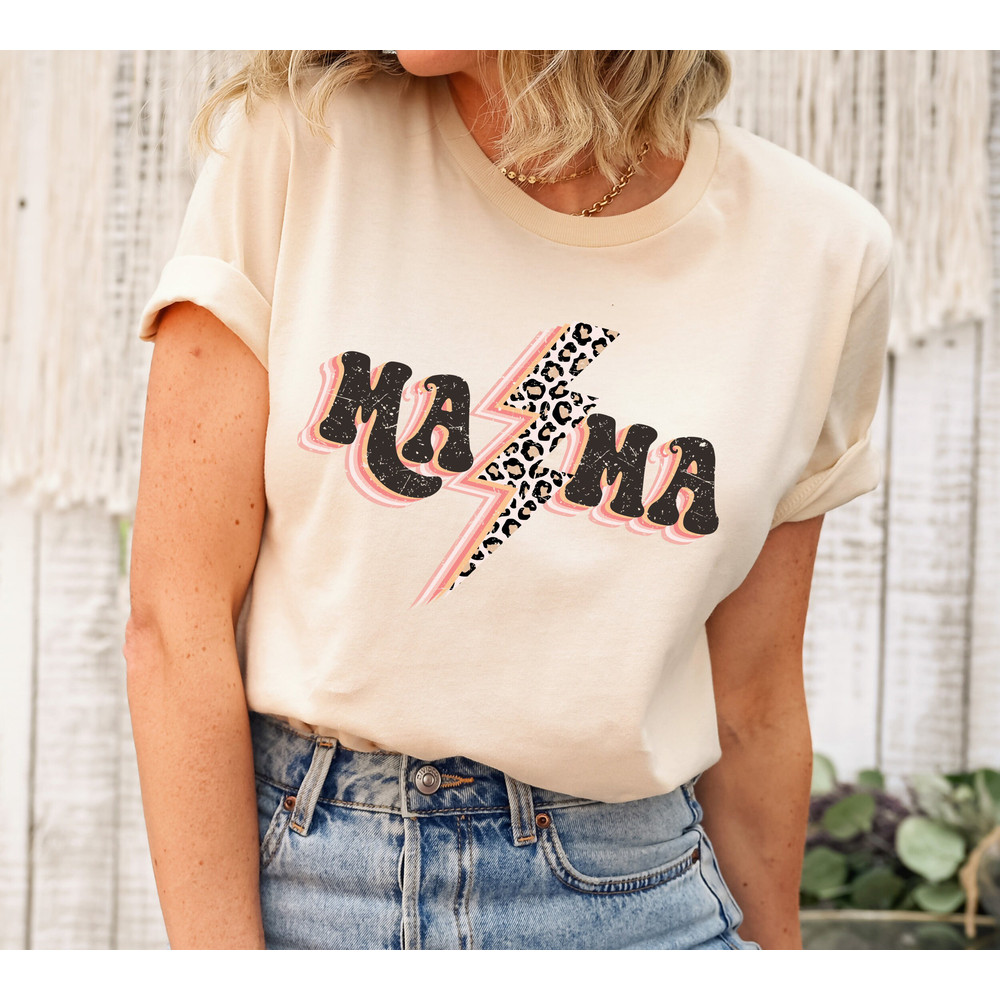 Retro Mama Lighting, Vintage Inspired Tee Shirt Leopard Shirt, Leopard Mama Shirt, Western Graphic Tee, Retro Shirt, Mama Shirt,Gift for Mom.jpg