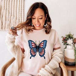 4th of july shirt, funny 4th of july shirt, butterfly shirt, america flag shirt, patriotic shirt, independence day shirt