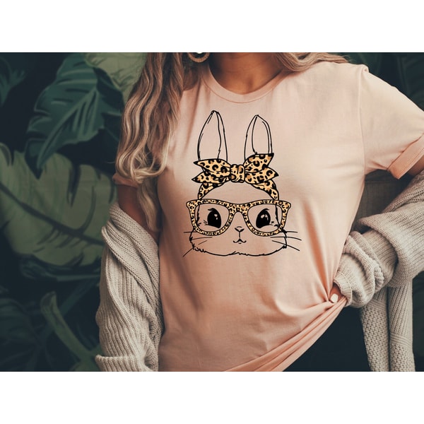 Bunny with Leopard Glasses shirt, Easter day Sweatshirt,Cute Bunny Shirt,Easter Shirts for Women,Easter shirts for women,Ladies Easter Bunny.jpg