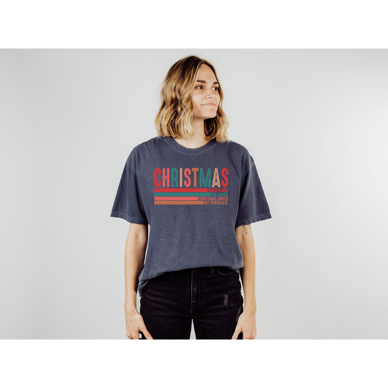 Christmas Santa T Shirt Cute Santa Claus Tee Holiday Christmas Shirt Hallmark Shirt Hot Chocolate Christmas Light Shirt Women Winter Shirt.jpg