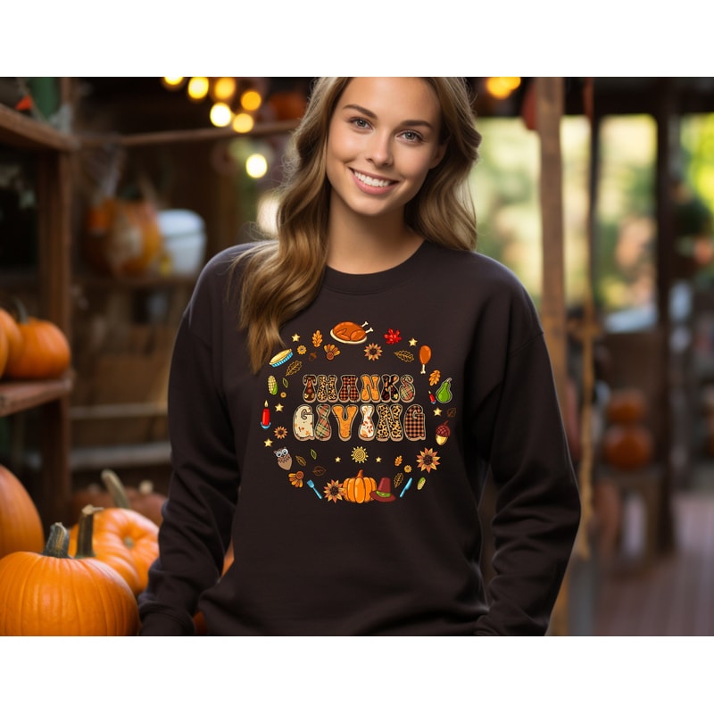 Cute Thanksgiving Sweatshirt, Fall Vibes Shirt, Hello Autumn Shirt, Thanksgiving Womens Sweatshirt, Family Thanksgiving Sweatshirt Thankfull.jpg