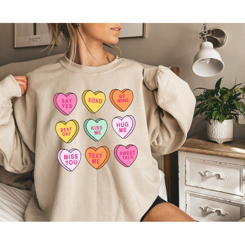 Gift for love, Be Mine Sweatshirt, Conversation Hearts Shirt, XOXO Sweatshirt, Valentines Day Shirt, Gift For Her, Gift For Valentine, Love.jpg