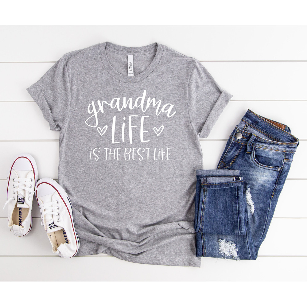 Grandma Life is the Best Life Shirt, Christmas Gift for Grandma, Grandma Shirt, Grandma T-Shirt, New Grandma Shirt, Pregnancy Announcement.jpg