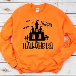 happy halloween sweatshirt, halloween sweatshirt, happy halloween tshirt, funny halloween sweatshirt, women halloween sh