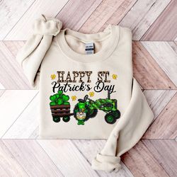 happy st patricks day shirts, shamrock farm tractor sweatshirts, saint patricks day tractor shirts,irish day sweasthirts