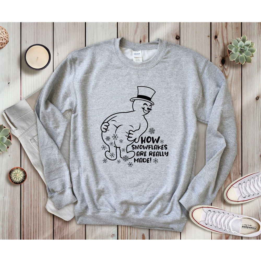 How Snowflake Are Really Made, Funny Snowman Sweatshirt, Funny Christmas Shirt, Winter Shirt,Snowflake Maker Shirt,Christmas Gift Sweatshirt.jpg