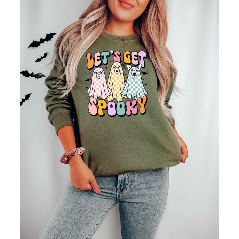 Let's Get Spooky Sweatshirt, Ghost Sweatshirt, Halloween Sweatshirt, Fall Sweatshirt,Gift for Her,Gift for Men,Halloween Woman Sweatshirt.jpg