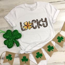 lucky shirt, leopard print lucky shirt, st patricks day shirt, shamrock lucky lips, four leaf clover, shamrock, irish sh