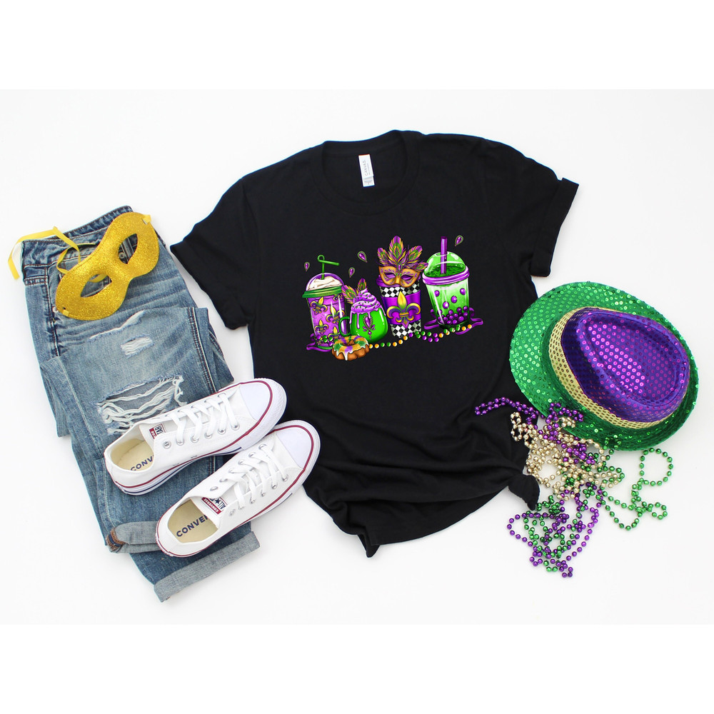 Mardi Gras Coffee Drink Shirt,Coffee Mardi Gras Beads Shirt , Mardi Gras Carnival, Mardi Gras Drink Shirt, Fat Tuesday Coffee Cup Shirt.jpg