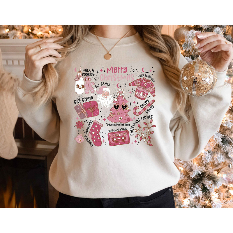 Merry Christmas Sweatshirt, Milk and Cookies Sweatshirt, Christmas Lights Shirt, Christmas Women,Merry Christmas Sweatshirt.jpg