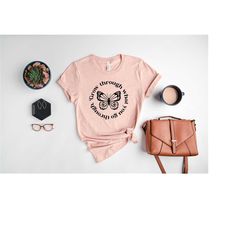 butterfly shirt, inspirational gift, grow through what you go through, motivational shirt for women, empowerment, plant
