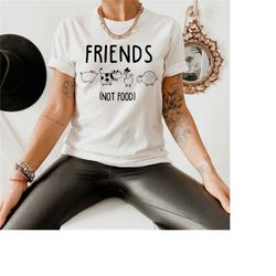vegan shirt, friends not food shirt, animal rights shirt, vegetarian t-shirt, vegan activist tee, animal lover  gift, gi