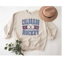 retro colorado avalanch sweatshirt distressed crewneck throwback avs t-shirt vintage hoodie gift for ice hockey fan
