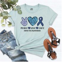 diabetes awareness shirt, peace love cure diabetes shirt, type 1 diabetes t-shirt, diabetes warrior shirt, diabetes gift
