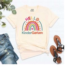 hello kindergarten shirt, student shirt, first day of school shirt, back to school t-shirt, kindergarten teacher tee, te