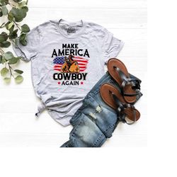 american flag western shirt,cowboy shirt,patriotic rodeo shirt,make america cowboy again shirt,western style shirt,ameri