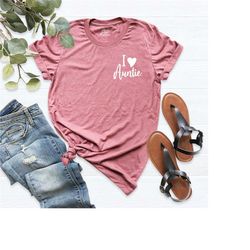 auntie shirt, i love auntie shirt, mothers day shirt, heart aunt outfit