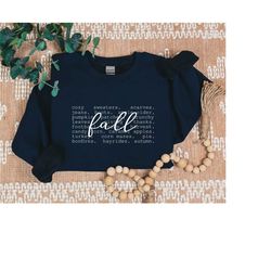 fall words sweatshirt, fall sweatshirt, autumn crewneck, women's fall sweatshirt, fall graphic hoodie, thanksgiving tee,