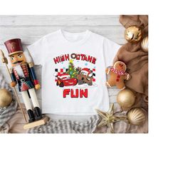 disney christmas cars lightning mcqueen tow mater high octane fun checkerboard shirt, mickey's very merry christmas, dis