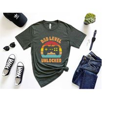 dad level unlocked shirt, pregnancy announcement shirt, new dad shirt, new father, funny dad gift, fathers day gift, est