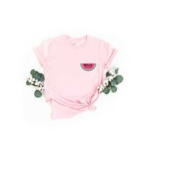 hello summer watermelon shirt, watermelon shirt, cute pocket shirt, summer tee, summer vacation shirt, beach shirt, beac