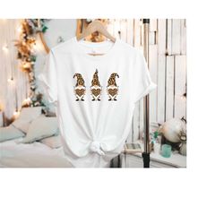 leopard gnomes shirt, valentines day shirt, leopard heart shirt, cute valentines day shirt, cute gnome shirt, valentines