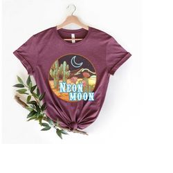 neon moon shirt, desert shirt, western shirt, retro shirt, retro western shirt, vintage western shirt, neon shirt