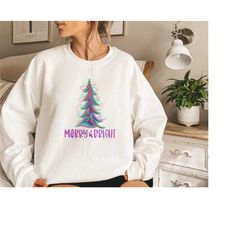 merry and bright sweatshirt, christmas tree sweater, christmas shirt, christmas tree sweatshirt, xmas shirt, christmas g