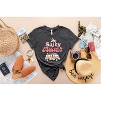 salty beach retro shirt, retro beach shirt, beach please shirt, girls trip shirts, vacation shirt, family vacation shirt