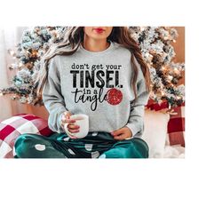 christmas matching pajama top, don't get your tinsel in a tangle shirt, christmas family matching shirt, matching christ